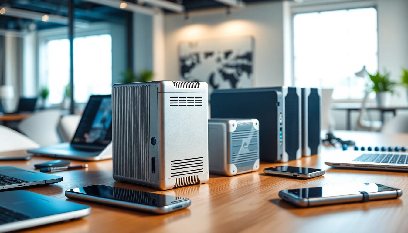 Showcasing TPower devices in a modern setting, emphasizing their sleek design and functionality.