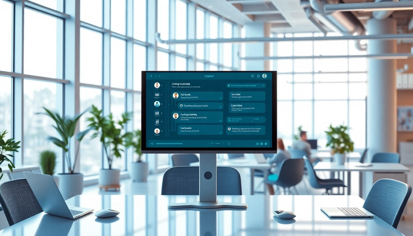 Innovative AI chat bot graphic showcasing advanced features in a professional setting.