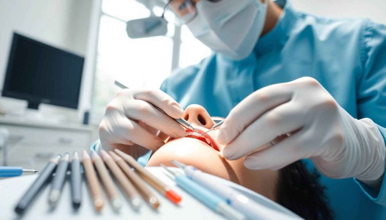 Crafting fillings and restorative work during a dental procedure with precision and care.