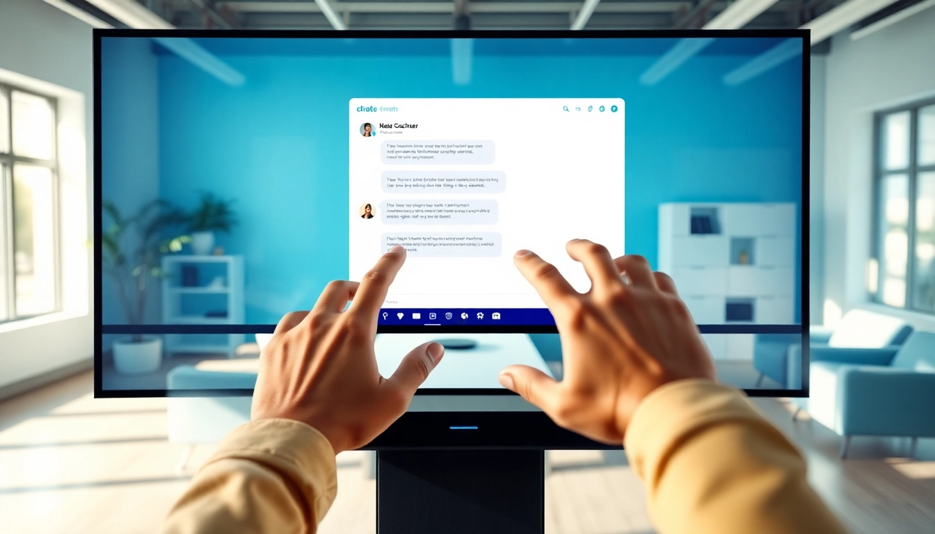 Engage with chatgpt bot for website interface in a modern office setting.