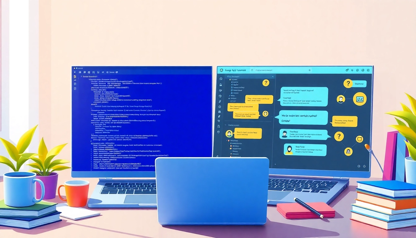 Compare Cursor vs ChatGPT in a vibrant coding environment with contrasting interfaces.
