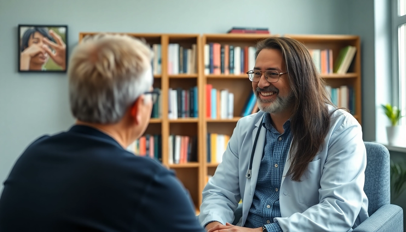 Engaged psychiatrist providing guidance in a calm office environment.