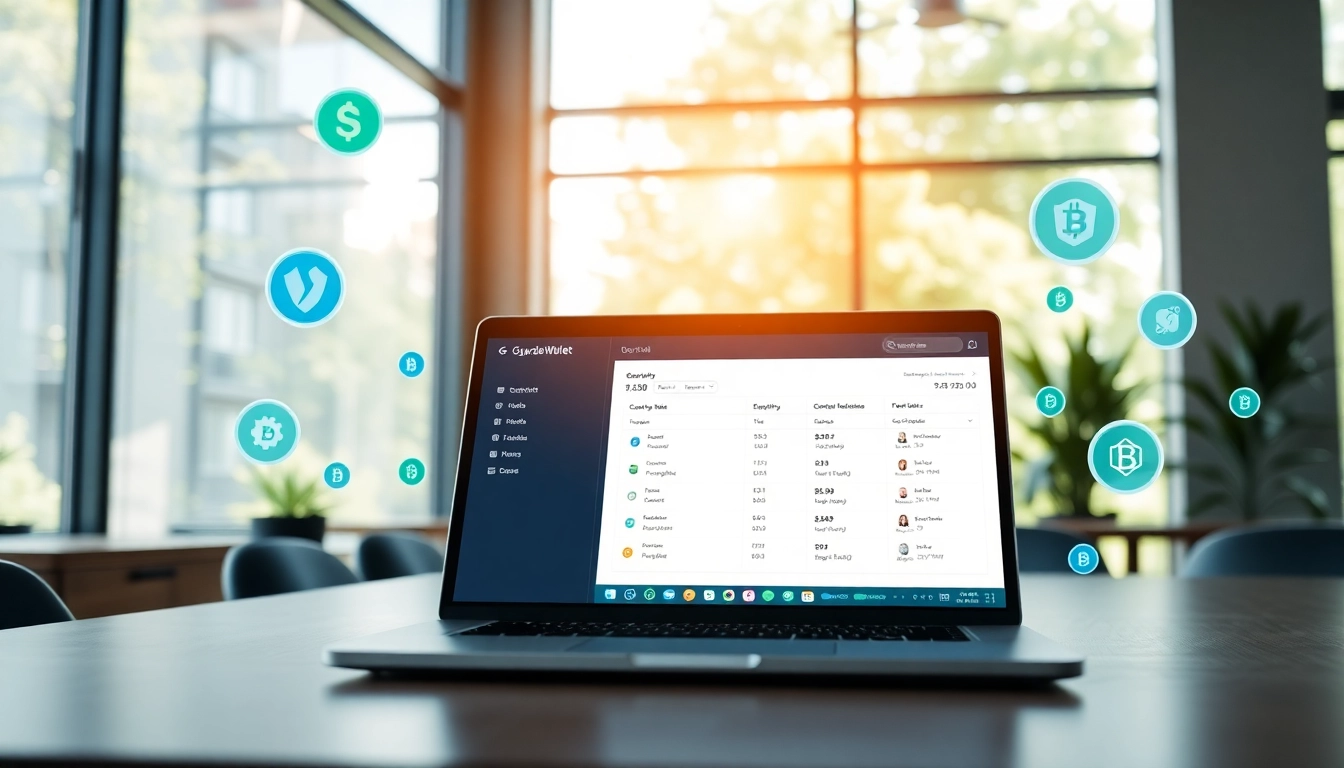 Showcase user interacting with guarda wallet on a laptop, emphasizing simplicity and security in crypto management.
