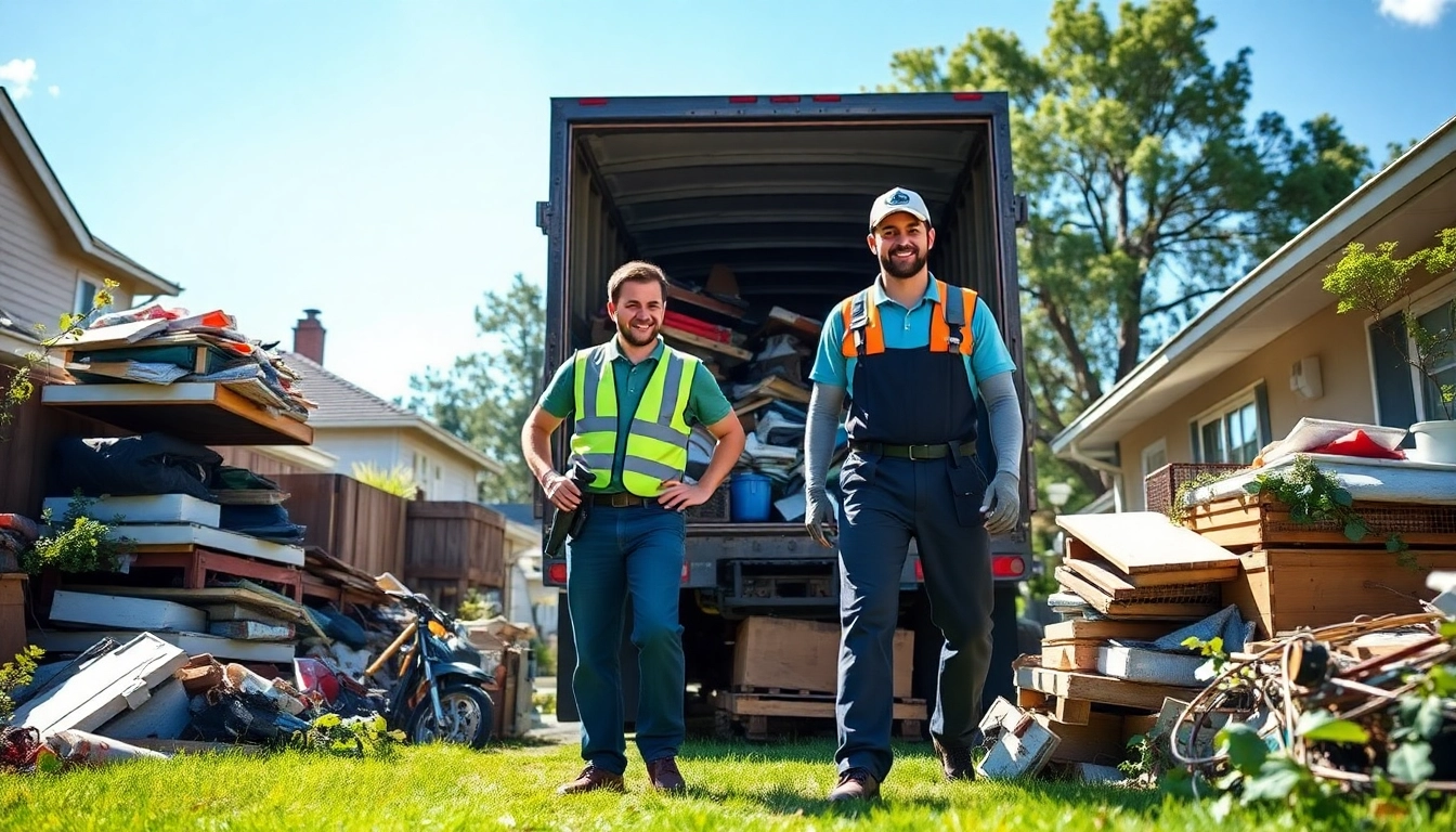 Efficient junk removal services in action in Florida, showcasing a professional team clearing clutter.