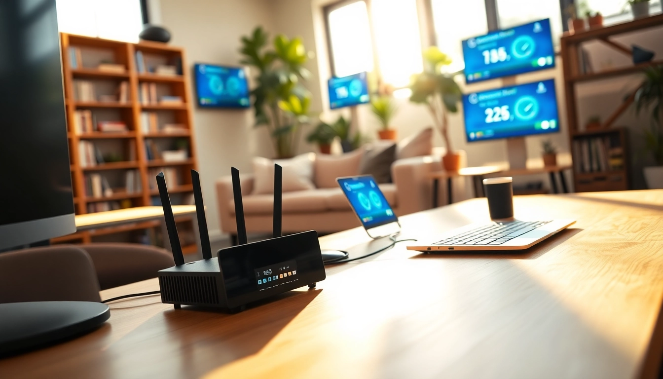 Experience reliable Sonic Fiber Internet in a vibrant home setup with modern technology.